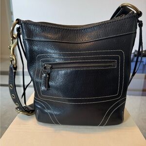 Coach Black Pebble Leather Shoulder Bag with Adjustable Strap. EUC!